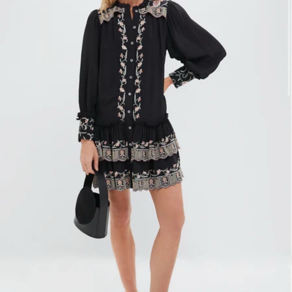 Sea New York Lacy Black Embroidered Dress